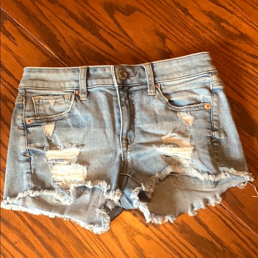 Light wash, distressed denim